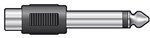 Adaptor, 6.3mm Mono Jack Plug - RCA Socket