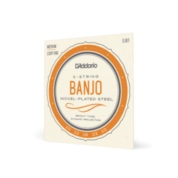 D'addario EJ61 5-String Banjo Strings Nickel 10-23, Medium