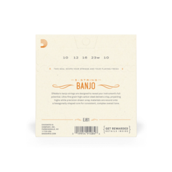 D'addario EJ61 5-String Banjo Strings Nickel 10-23, Medium