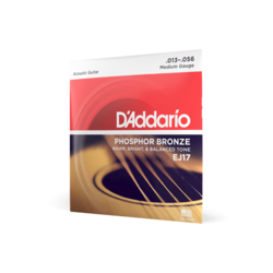 D'addario EJ17 Phosphor Bronze Acoustic Guitar Strings 13-56, Medium