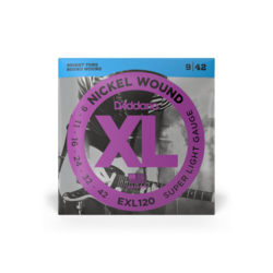 D'addario EXL120 Nickel Wound Electric Guitar Strings 9-42, Super Light