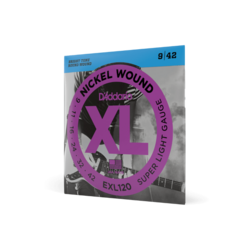 D'addario EXL120 Nickel Wound Electric Guitar Strings 9-42, Super Light