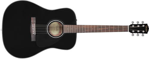 Fender CD-60 V3 Acoustic Guitar, Black, Walnut Fingerboard