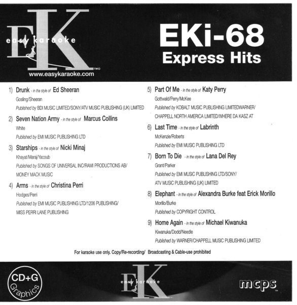 Cdg-eki-68 Karaoke Hits