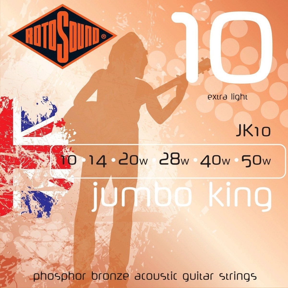Rotosound Jumbo King JK10 Phosphor Bronze 10 50 Acoustic Strings