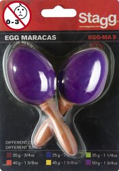 Stagg Egg Maracas Pair, Purple, Short Handle