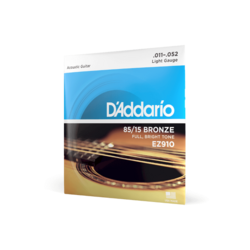 D'addario EZ910 85/15 Bronze Acoustic Guitar Strings Light 11-52