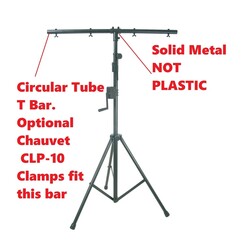 QTX Wind Up Lighting Stand with Winch & T-Bar, Ex Display