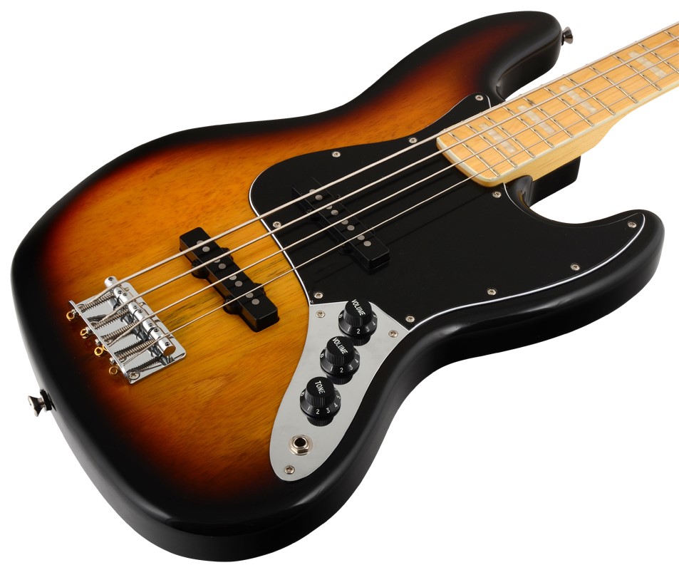 Squier Vintage Modified 77 Jazz Bass, 3 Tone Sunburst, Maple