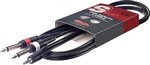 3.5mm Mini Jack - 2 X 6.3mm Mono Jack Cable / Lead