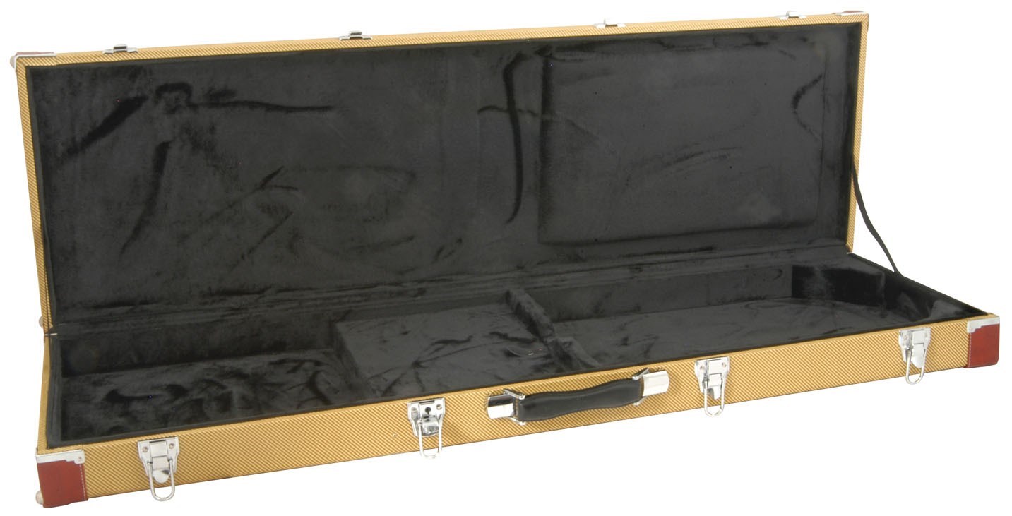 Chord Tweed Style Bass Guitar Hard Case, 2 Tone