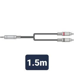Citronic 3.5mm Mini Jack - 2 RCA Phono Cable / Lead, 1.5m 190.018UK