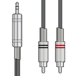 Citronic 3.5mm Mini Jack - 2 RCA Phono Cable / Lead, 1.5m 190.018UK