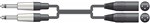 Chord 2 X 6.35mm Jack - 2 X XLR Male Cable / Lead