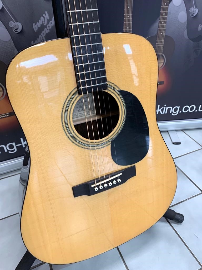 Recording King RD-07 Solid Top Dreadnought Acoustic, Natural, Rosewood Back / Sides