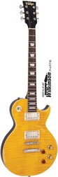 Vintage V100 MRPGM Electric Guitar, Lemon Drop