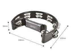 Chord Tambourine Single D, Black
