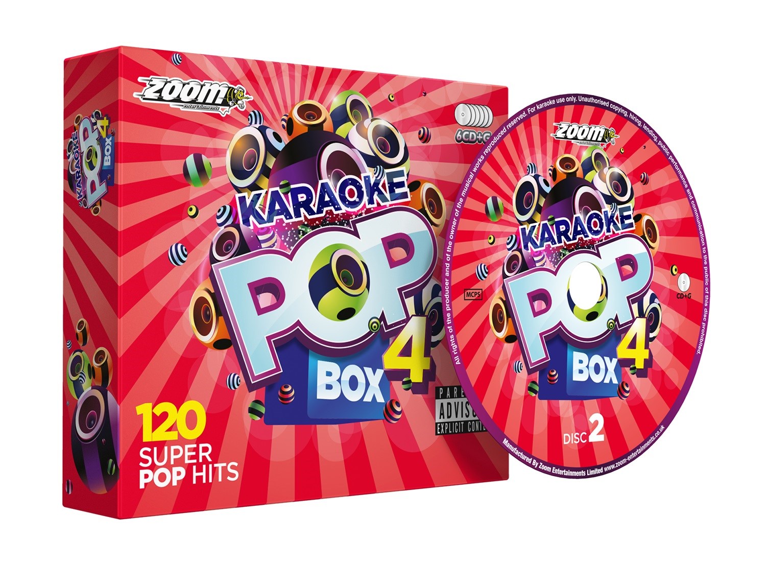 CDG - Zoom Karaoke Pop Box 4 - 6 Cdgs 120 Songs