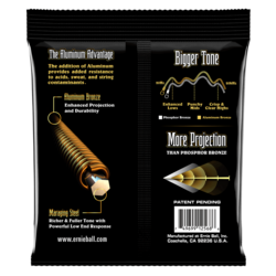 Ernie Ball Aluminum Bronze Acoustic Guitar Strings 11-52 2568, Light