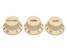 Fender Stratocaster Knobs, 1 Volume, 2 Tone, Aged White