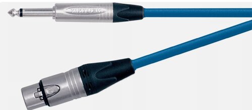 Professional Balanced XLR To 6.35mm Microphone Lead 15M Neutrik, Blue, 15m