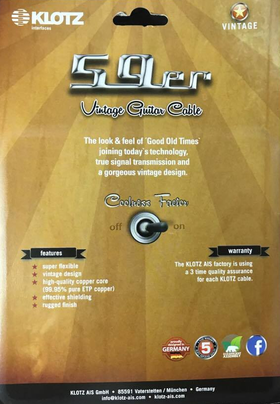 Klotz 59er Panhead Patch cable / lead 30cm, Set of 3