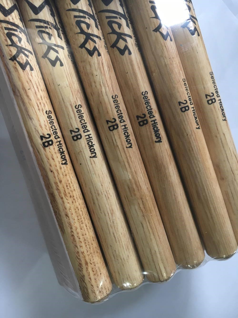 On Stage Drumfire 2B Hickory Drumsticks HW2B, Brick of 12 Pairs, Hickory 2B, Wood Tip