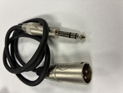 XLR Male Balanced - 6.35mm TRS Jack Plug Cable / Lead, 1m Roni