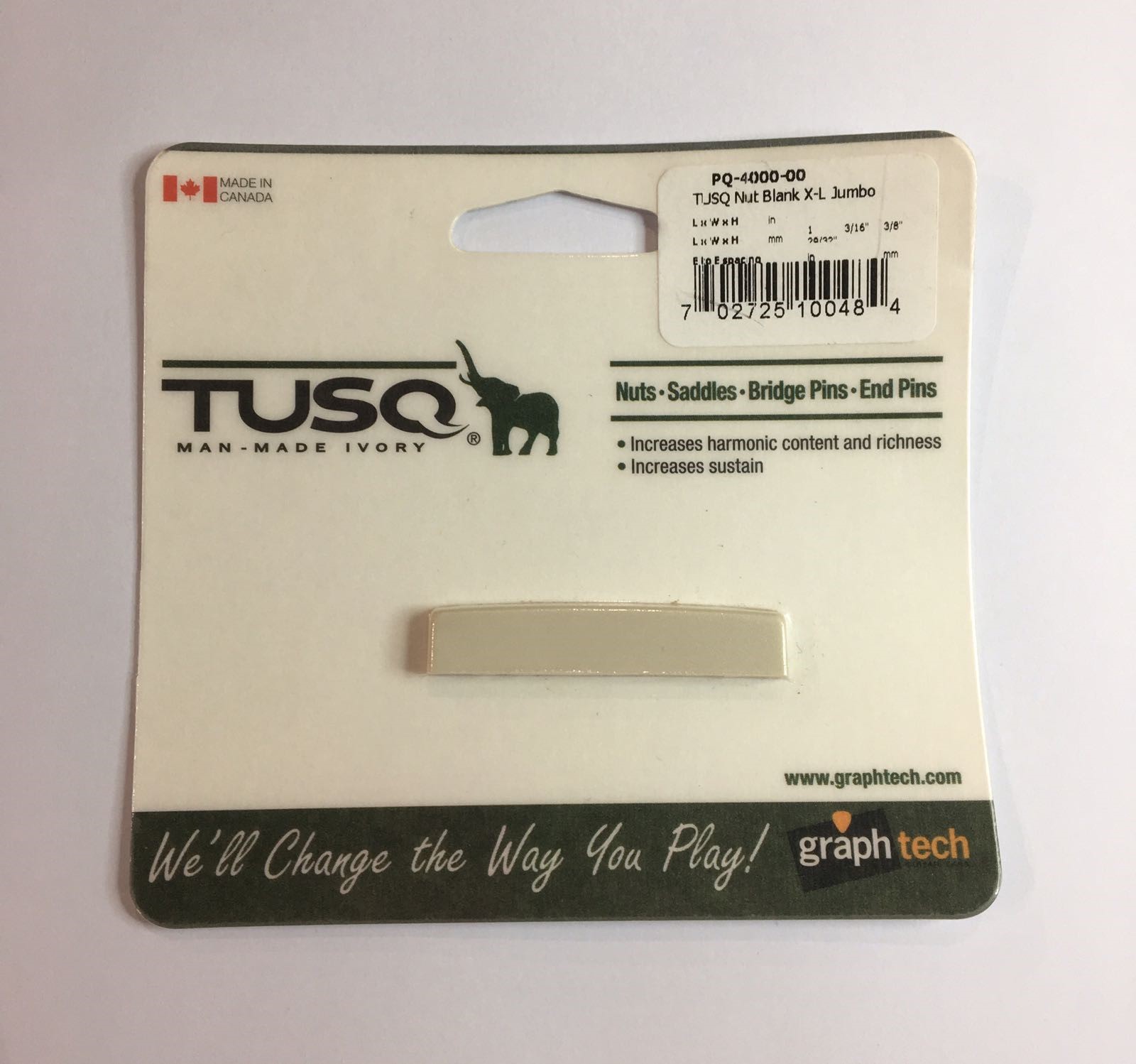 Tusq Blank Ivory Acoustic XL Jumbo Nut