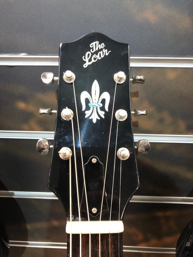 The Loar LO-16 00 Size Acoustic Guitar, Repaired, Black