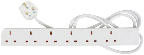 Mercury Home Essentials - UK 6 Gang Extension Lead, 2m 430.011