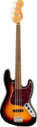 Squier Classic Vibe 60s Fretless Jazz Bass, 3 Colour Sunburst, Laurel Fingerboard