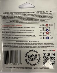 Rotosound Roto Whites Electric Guitar Strings 11-54 Medium Custom