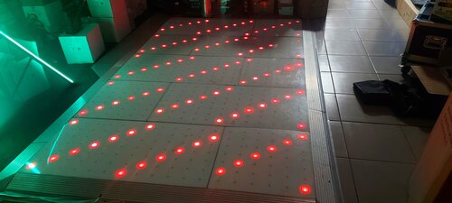 White Multicolour LED Dancefloor (Approx 16 X 14 ) Inc 2 Steel Dollys Used, White
