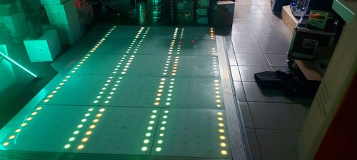 White Multicolour LED Dancefloor (Approx 16 X 14 ) Inc 2 Steel Dollys Used, White
