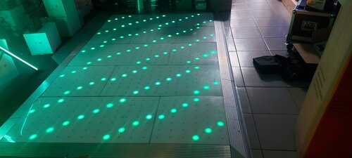 White Multicolour LED Dancefloor (Approx 16 X 14 ) Inc 2 Steel Dollys Used, White
