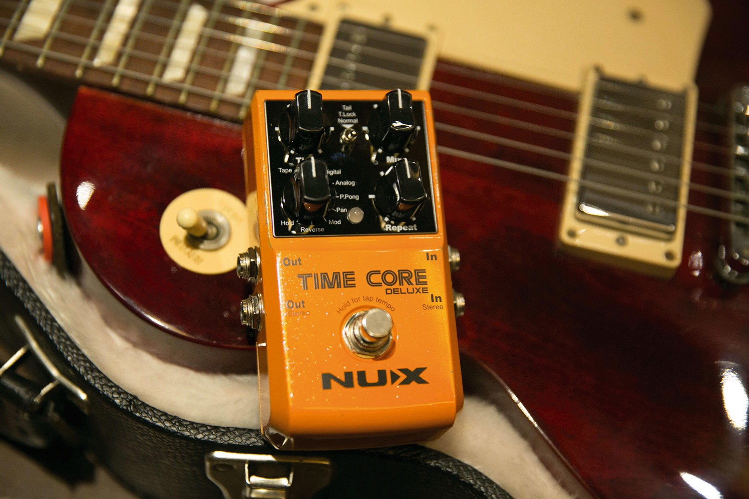 NUX Time Core Deluxe Delay Pedal 7 Types of Delay and 40 Sec Looper, Orange