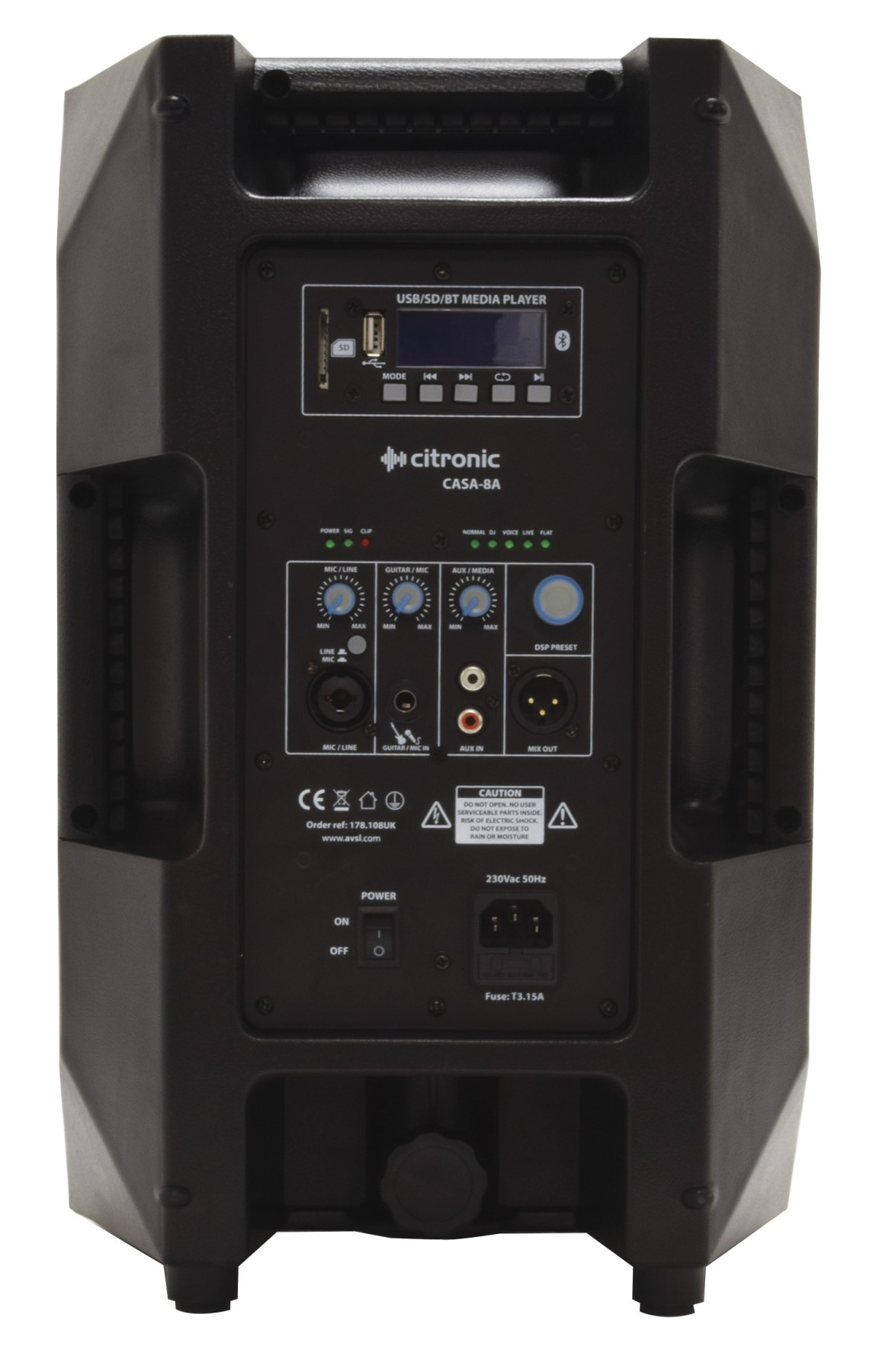 Citronic Casa-8a , 8" Active Speaker with Bluetooth, Ex Demo