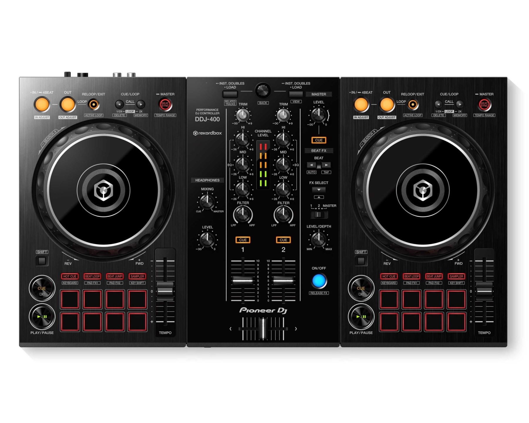 Pioneer DDJ-400 2ch DJ Controller Rekordbox (VDJ Compatible), Black