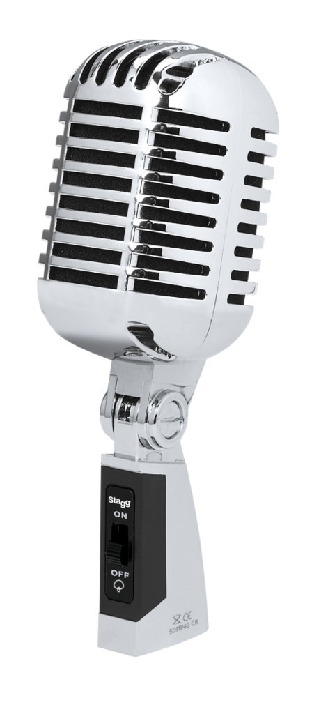 50s Style (Elvis Style) Cardioid Dynamic Microphone Stagg (SDMP40 CR), Chrome