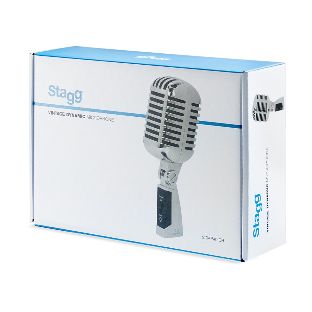 50s Style (Elvis Style) Cardioid Dynamic Microphone Stagg (SDMP40 CR), Chrome