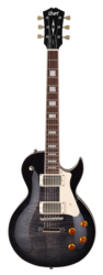 Cort CR250 Solid Body Single Cutaway Electric Guitar, Trans Black, CR250-TBK