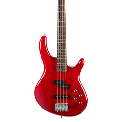 Cort Action Plus Bass Guitar, Trans Red (ACTION-PLUS-TR)