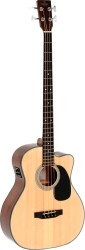 Sigma Jumbo Cutaway Body Solid Sitka Spruce Top Acoustic Bass (SIG-GTR-BMC-1S, Natural, Micarta