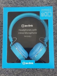 Av:link Multimedia Headphones With In-Line Microphone PH10-BLU (100.533UK)