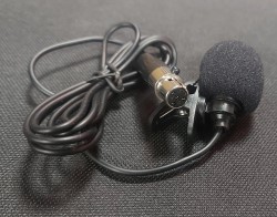 Lavalier / Tie Clip Microphone with 4 Pin Mini TA4F Connector, Black