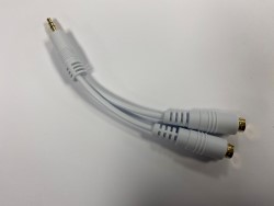 3.5mm Mini Jack Stereo Headphone Splitter - 2 X 3.5mm Mini Jack Sockets, White