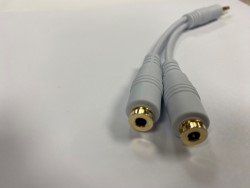 3.5mm Mini Jack Stereo Headphone Splitter - 2 X 3.5mm Mini Jack Sockets, White