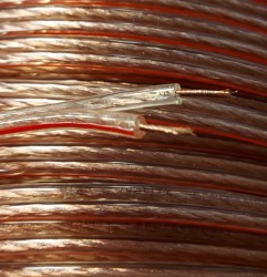 Heavy Duty Transparent 2 Core 2 X 123 Strand HI Fi Speaker Cable, Copper, Per Metre