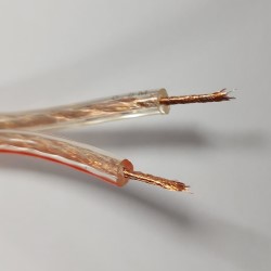 Heavy Duty Transparent 2 Core 2 X 123 Strand HI Fi Speaker Cable, Copper, Per Metre